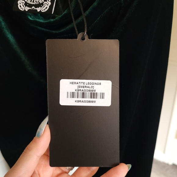 NWT Killstar Hematite Emerald Green Velvet Leggings Women's Medium Small - Picture 9 of 11